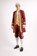 Maroon & Gold Jacket & Knickers, 18th Century Men's Costume Rental
