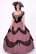 Mauve & Black Southern Belle Dress, Women's Costume Rental