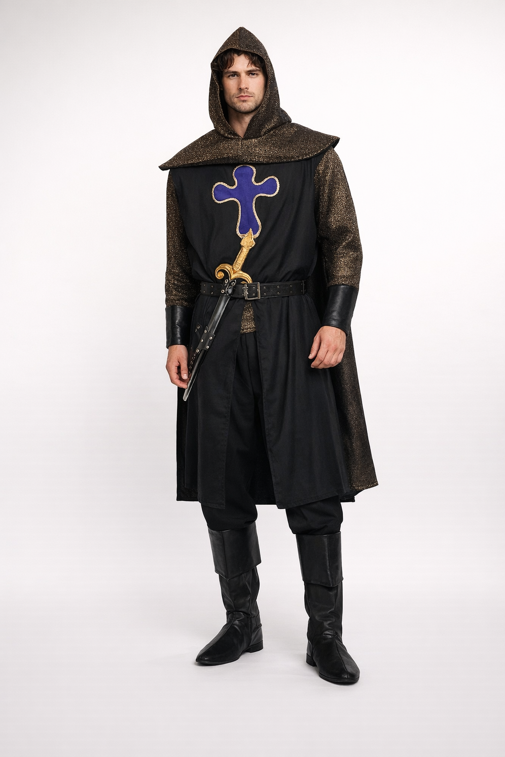 Medieval Knight, Men's Blue & Black Costume Rental