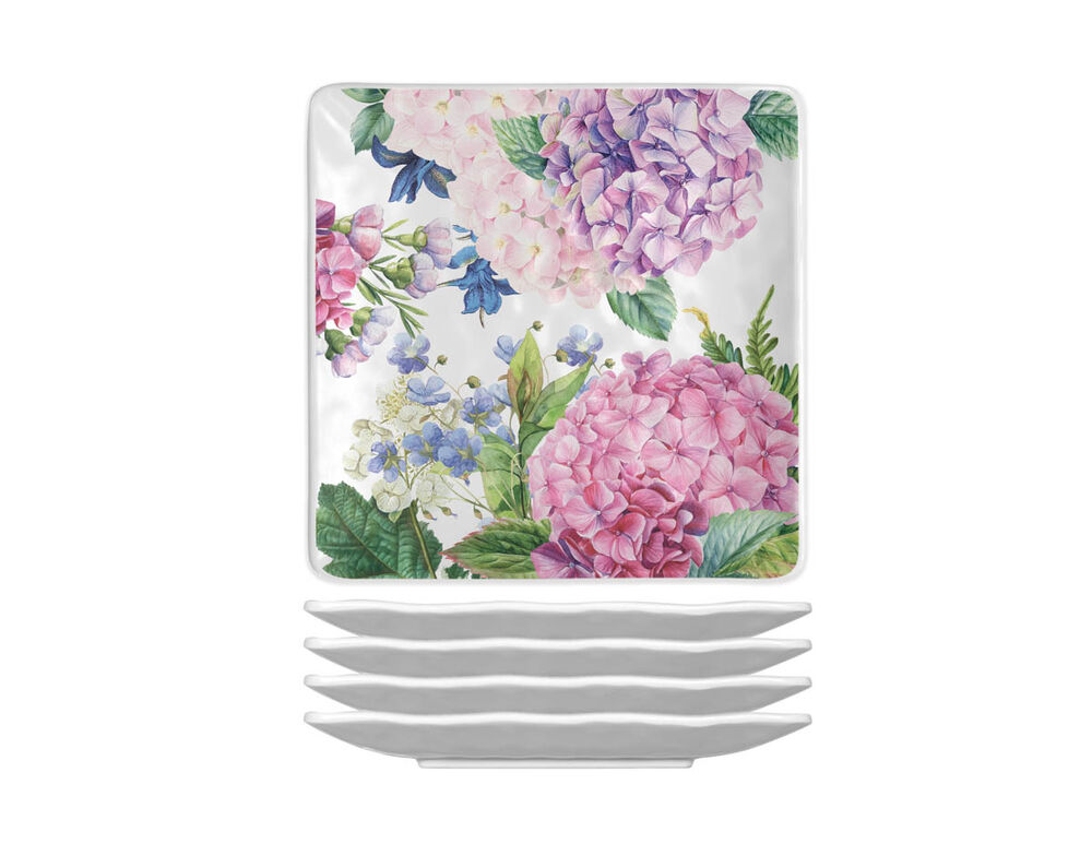 Michel Design Works Wild Hydrangea Melamine Canapé Plates