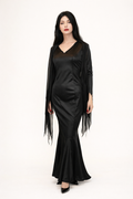 Morticia Adams Costume Black Dress with Shawl - Women's Horror Rental