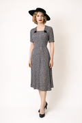 Navy & White Day Dress 1940's Women's Costume Rental