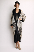 Norma Desmond Silver & Black Velvet Cocoon Coat 1920's, Women's Costume Rental