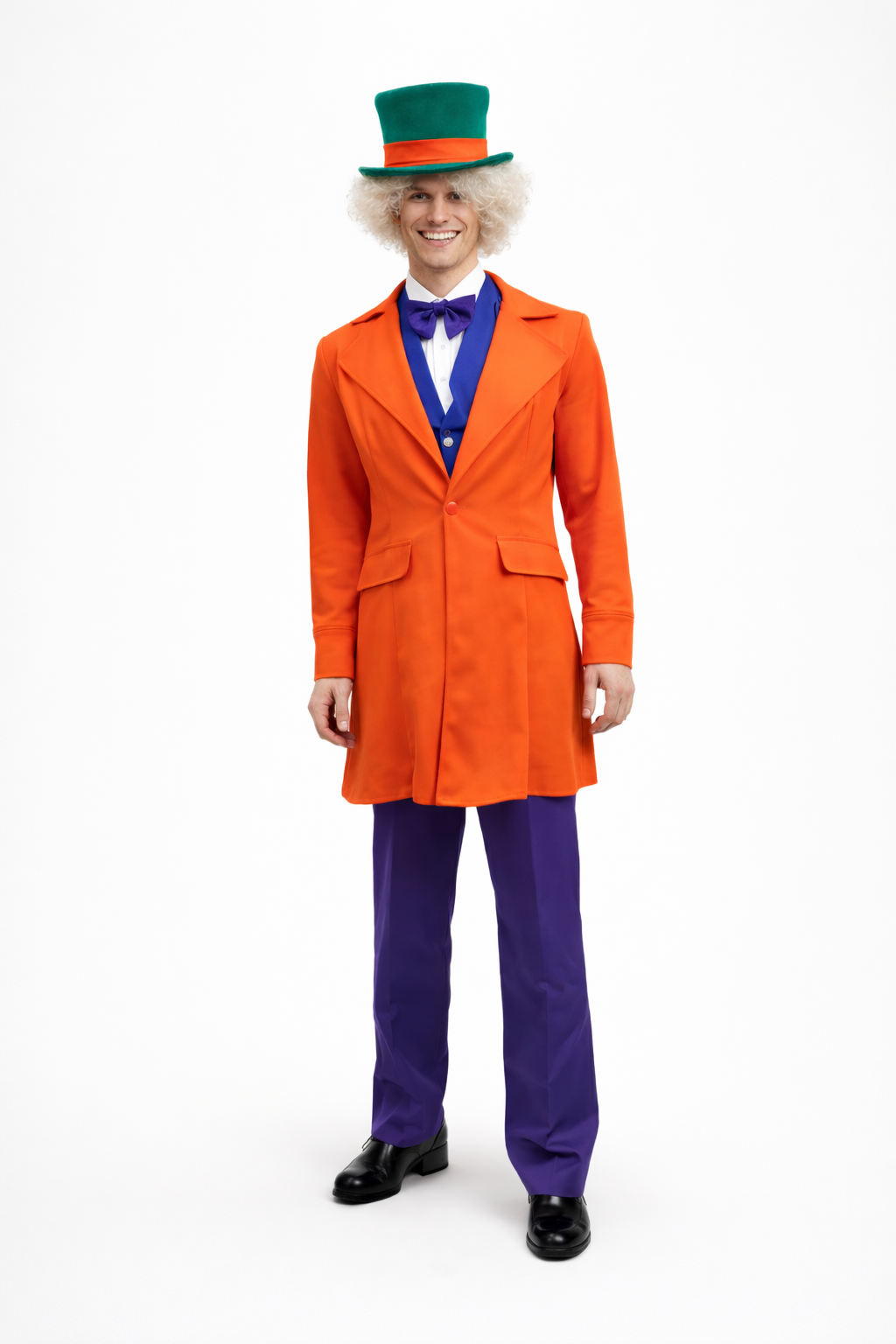 Orange Mad Hatter Fictional Character Men's Red Costume Rental