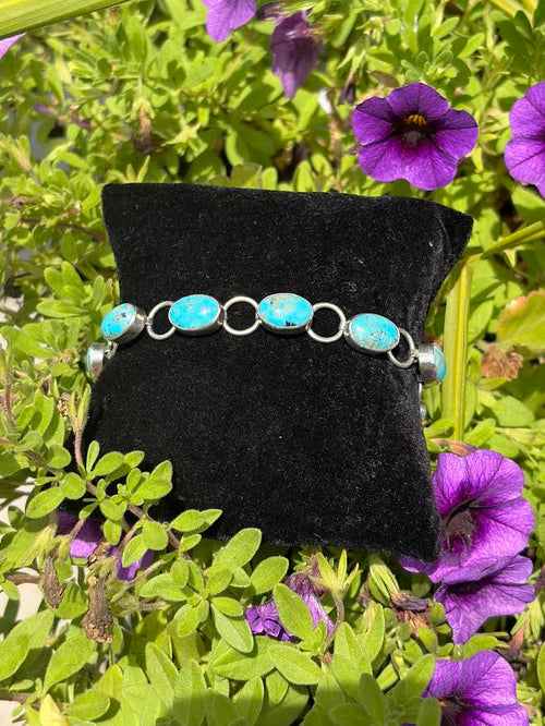 Bracelet Oval Turquoise and Sterling 