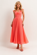 Peach Pink Prom Vintage Long Evening Dress, 1970's Women's Costume Rental