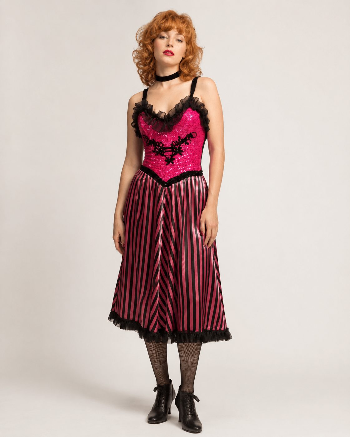 Pink Sequined Can-Can Saloon Girl Dress – Women’s Costume Rental