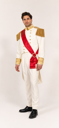 Prince Charming White Suit, Fictional Character Men's Costume Rental