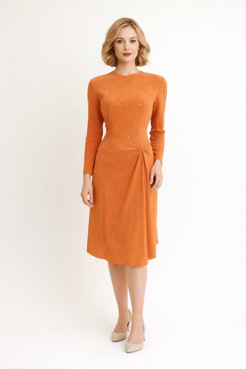 Pumpkin Cocktail Dress - 1950's Women's Costume Rental
