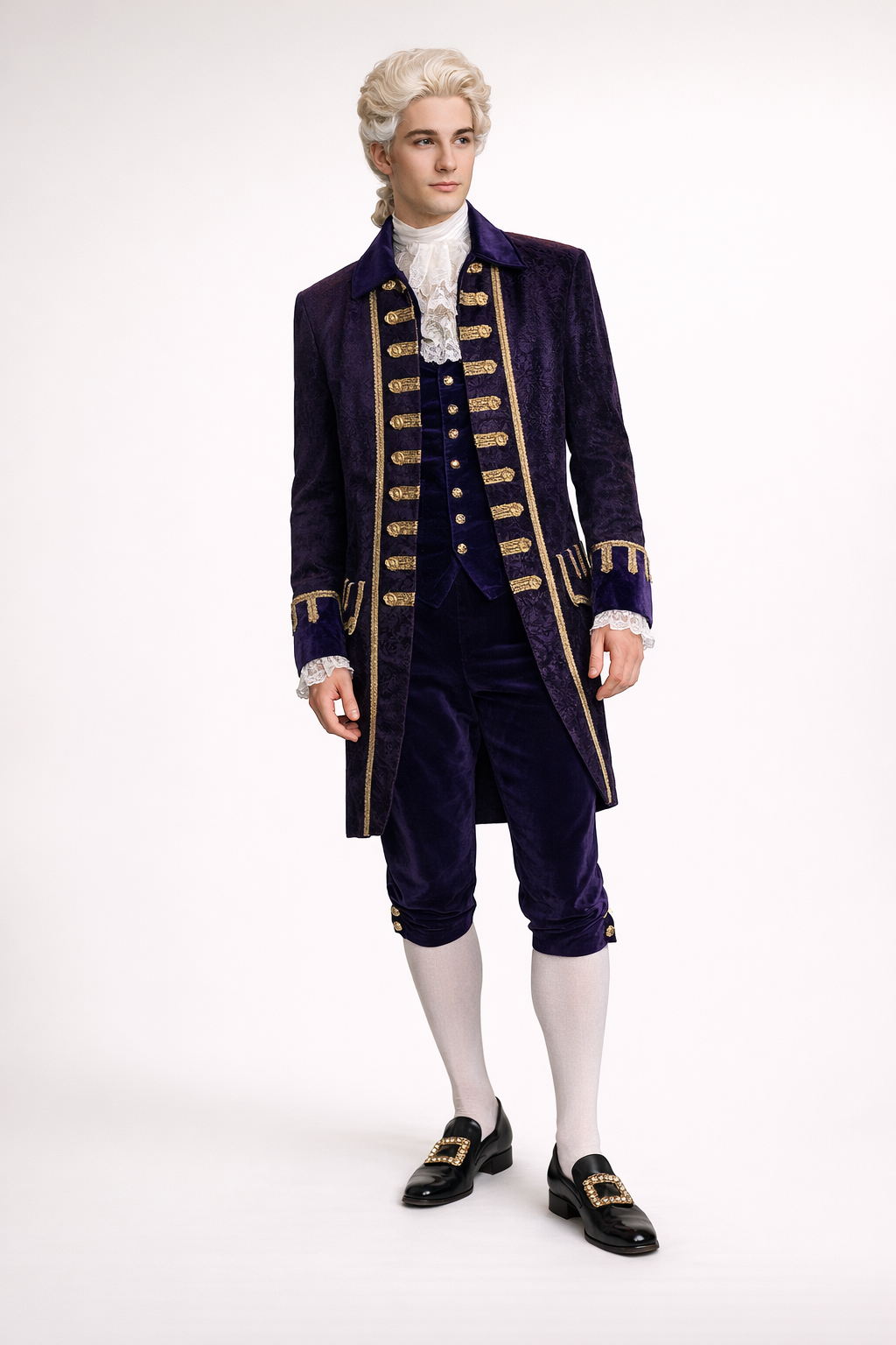 Purple Silk Brocade Jacket, 18th Century Men's Costume Rental
