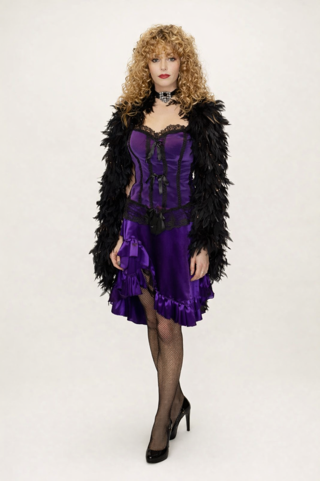 Purple Wild West Sweetie Saloom Gal Costume Dress Rental