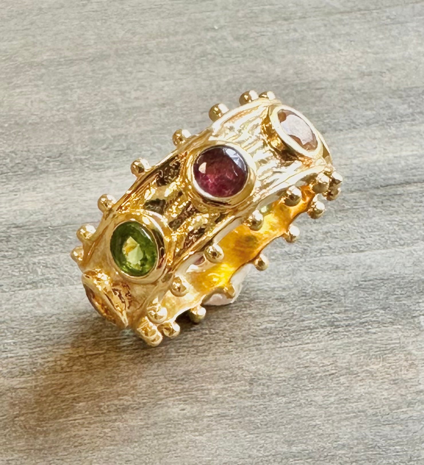 24K Gold Vermeil w/Semi Precious Stones - Tourmaline
