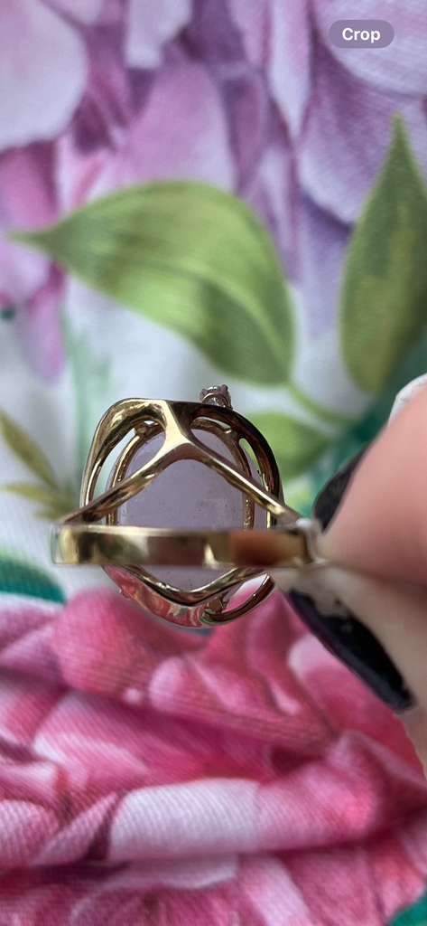 1960S VINTAGE LAVENDER JADE 14K RING