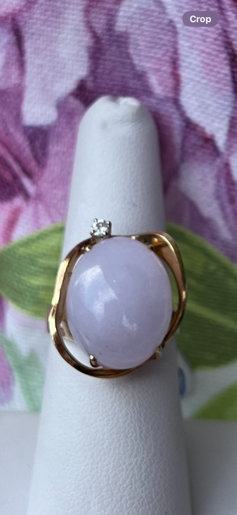 1960S VINTAGE LAVENDER JADE 14K RING