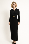 Rayon Crepe Black Gown 1930's Women's Costume Rental