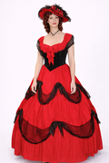 Red & Black Southern Belle Dress, Women's Costume Rental