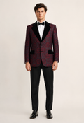 Red & Blue Brocade Formal Jacket, 1950’s Men’s Costume Rental