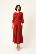 Red Crepe Dress 1940's Women's Costume Rental