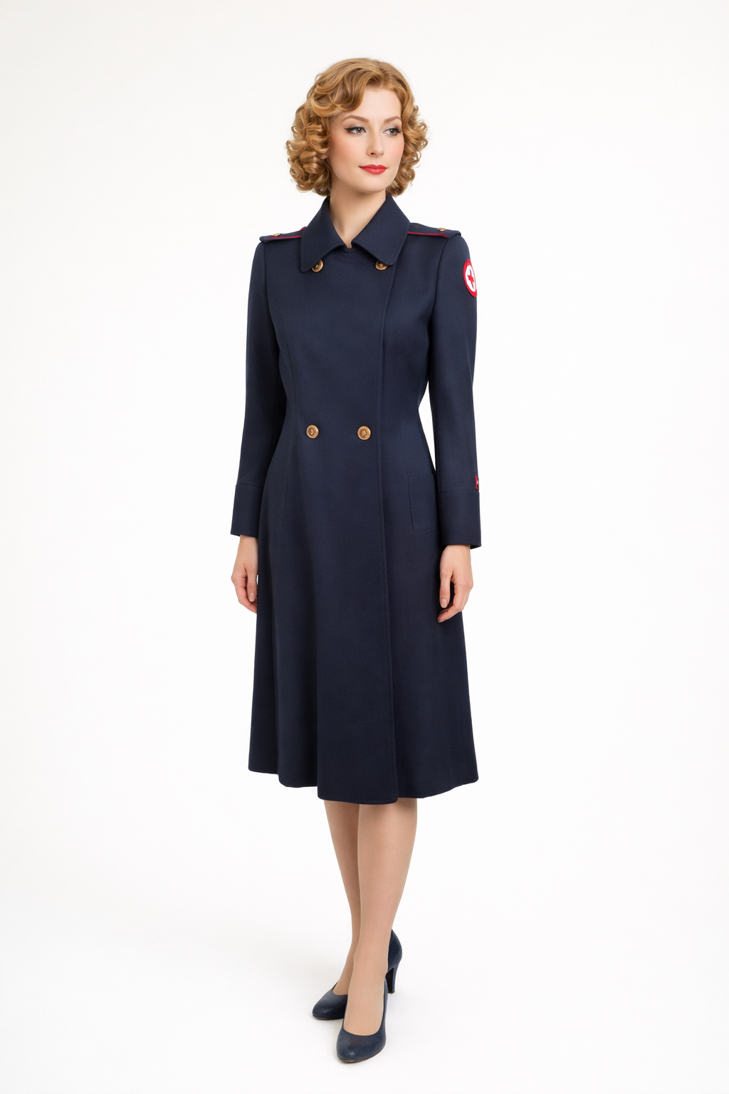 Red Cross Blue Coat 1940's Women's Costume Rental
