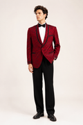 Red Paisley Formal Jacket, Authentic 1950’s Men’s Costume Rental