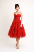 Red Ruffle Dress 1950's Women's Costume Rental