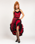 Red Sequined Can Can Saloon Girl Dress, Wild West Women's Costume Rental