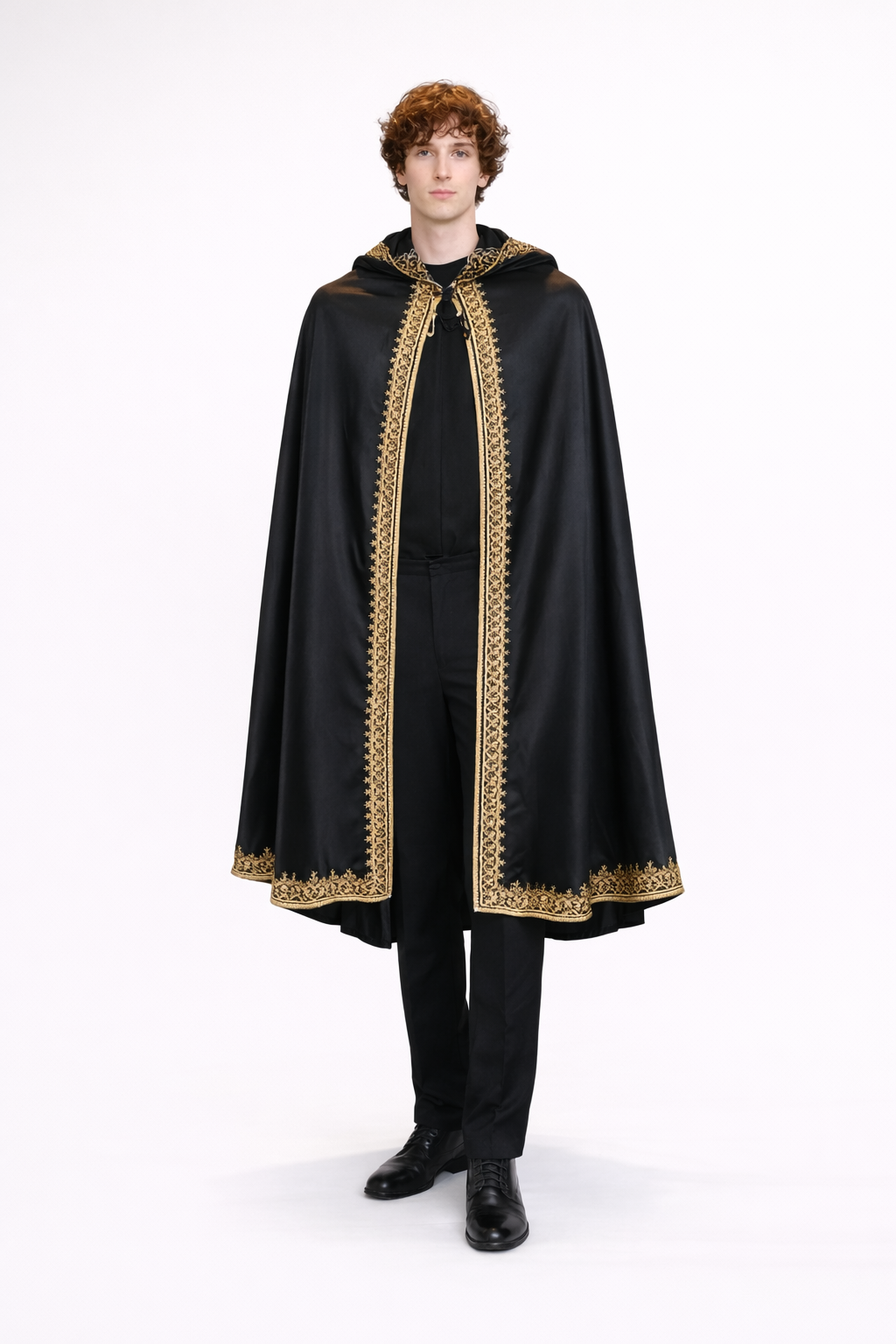 Renaissance Black Cape, Men's Costume Rental