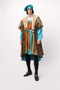 Renaissance King Men's Brown & Aqua Blue Costume Rental