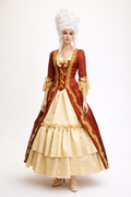 Rust & Tan 18th century Marie Antoinette Gown Costume Rental