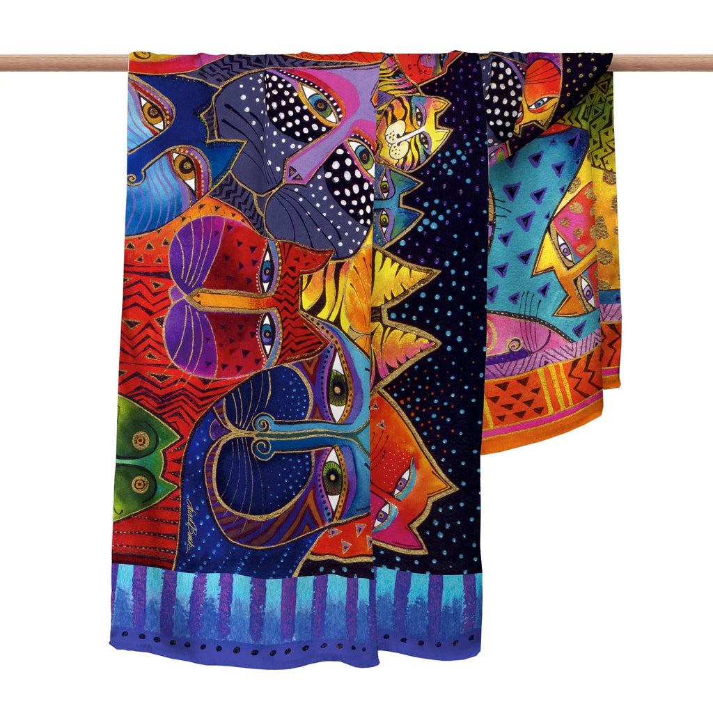 LAUREL BURCH FANTASTICATS SILK BLEND SHAWL