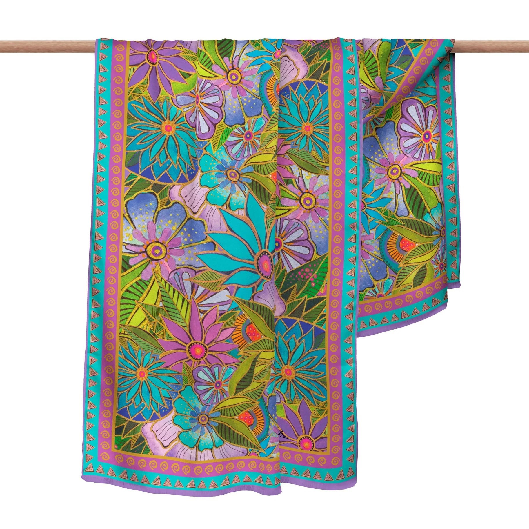 Laurel Burch multicolored floral scarf/shawl