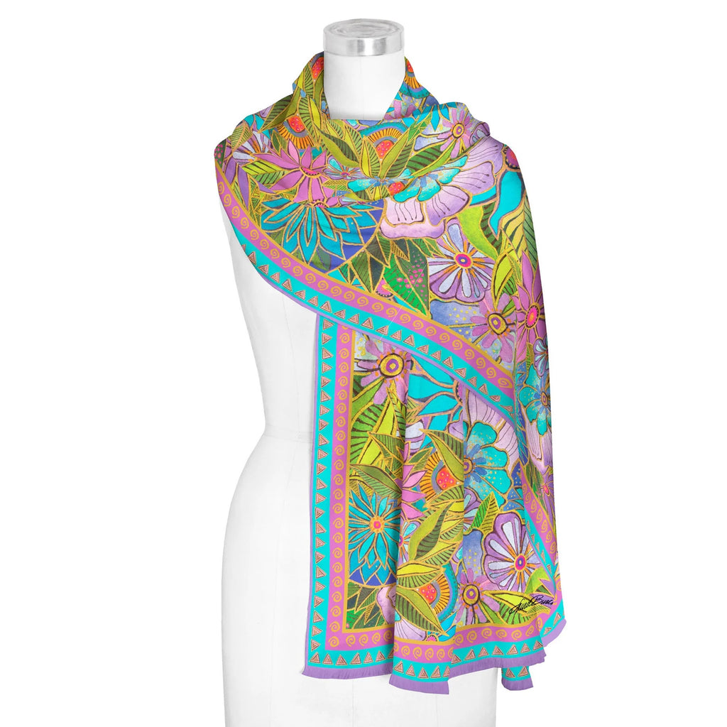 Laurel Burch Lavender Floral Scarf/Shawl