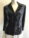 SAKS 1960’s Black Sequined Silk Jacket Size 6