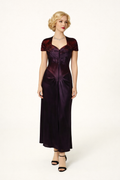 Satin Dark Purple Eggplant Gown 1930's Women's Costume Rental