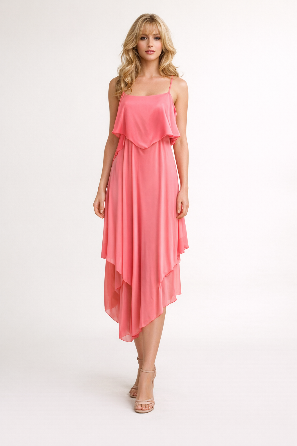 Saturday Night Fever Coral Pink Dress, 1960's Women's Costume Rental