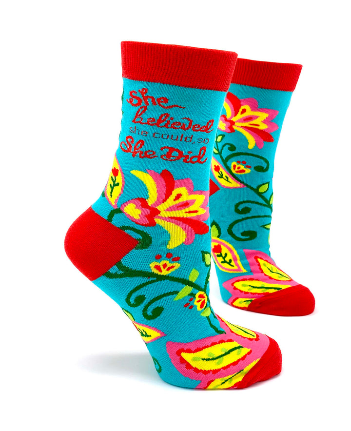 She Belived She Could - Women's Novelty Socks