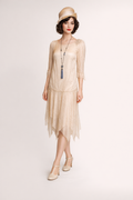 Silk 1920's Cream  White Dress 1920's, Women's Costume Rental
