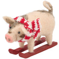 Skiing Kune Kune Pig Critter Standalone Ornament