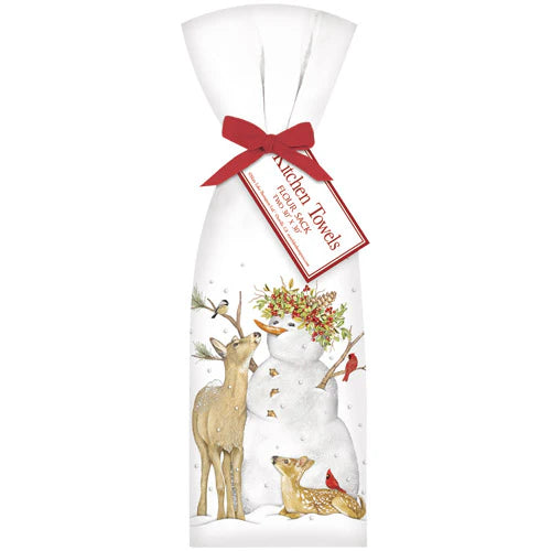 Snowman and Deer Christmas Kitchen Towel Set