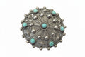 Sterling Filigree And Turquoise Victorian Filigree Broach