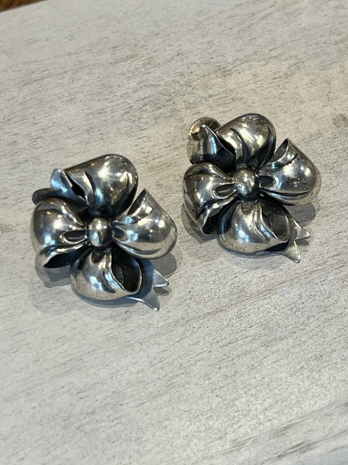 Sterling vintage 60s Monet clip on earrings