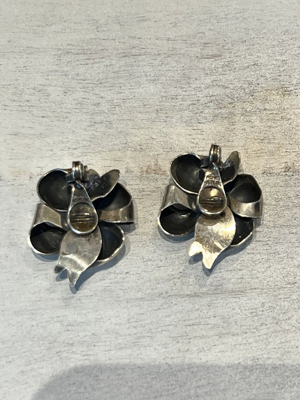 Sterling vintage 60s Monet clip on earrings