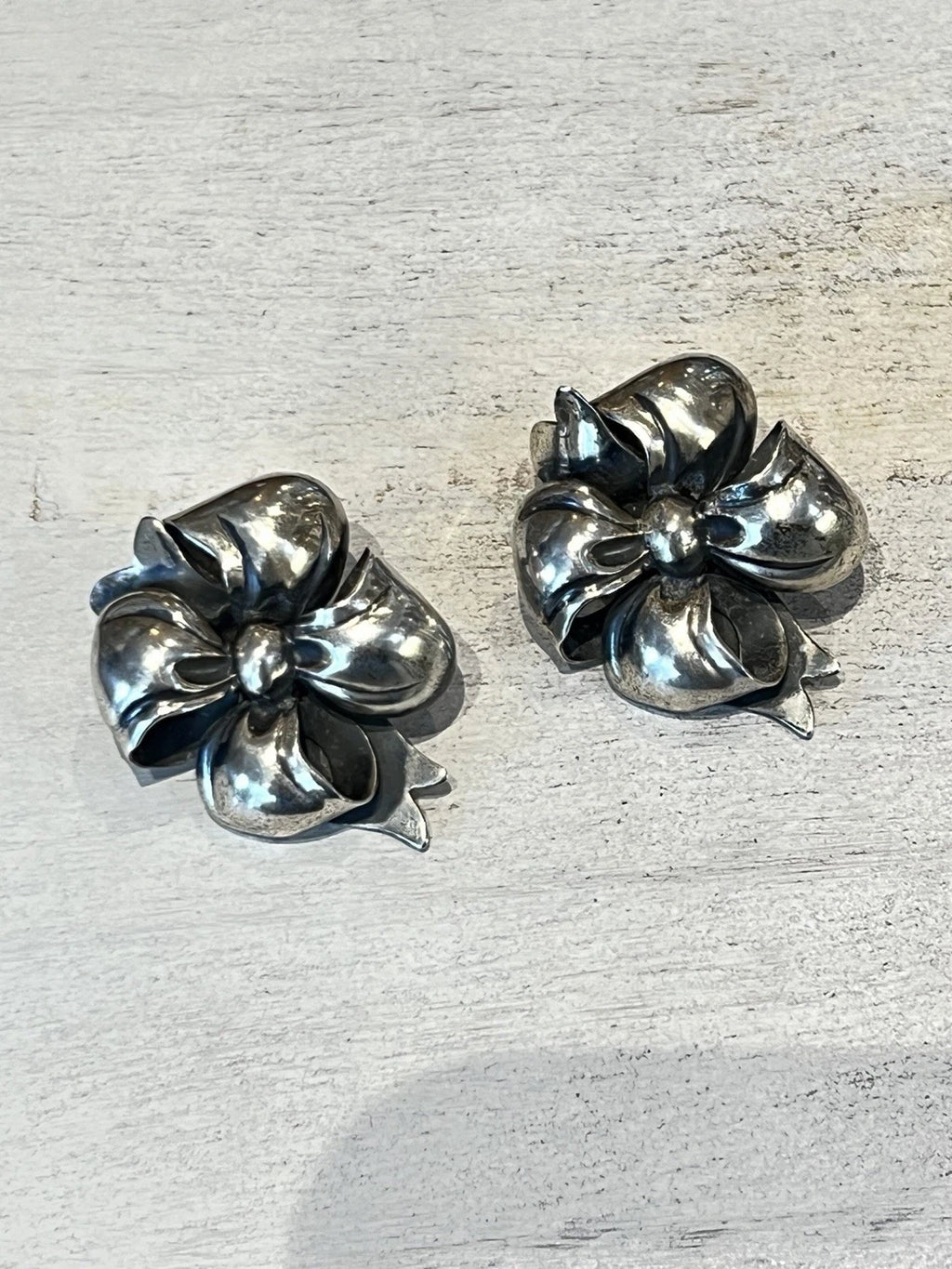 Sterling vintage 60s Monet clip on earrings