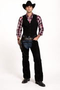Suede Chaps & Black Vest, Wild West Men's Costume Rental