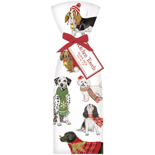 Holiday Dog Scatter Kitchen Towel Set