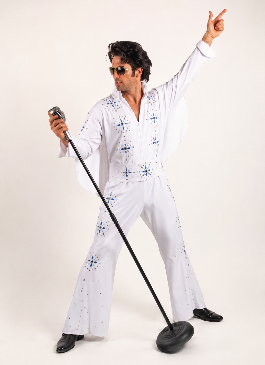 Two Piece Elvis White Costume 1960’s Men’s Costume Rental