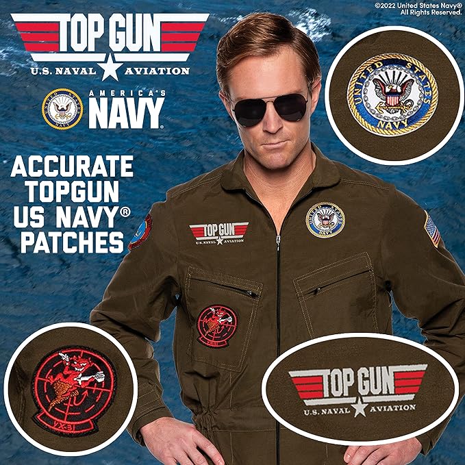 TOPGUN Fighter Pilot Jumpsuit - Officially Licensed US NAVY® TOPGUN Teen Size