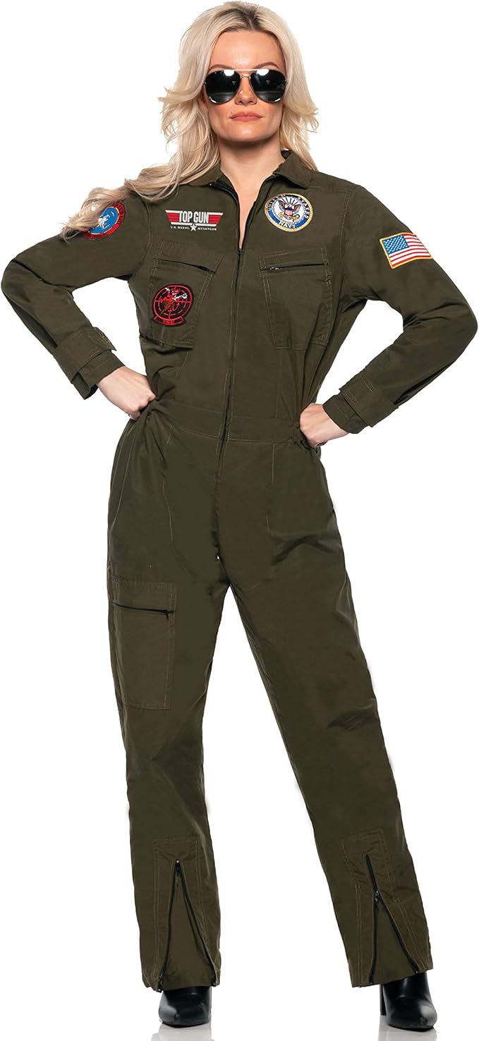 TOPGUN Womens Fighter Pilot Jumpsuit Costume