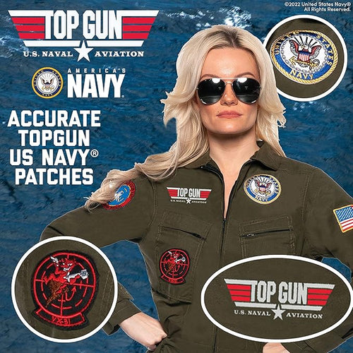 TOPGUN Womens Fighter Pilot Jumpsuit Costume