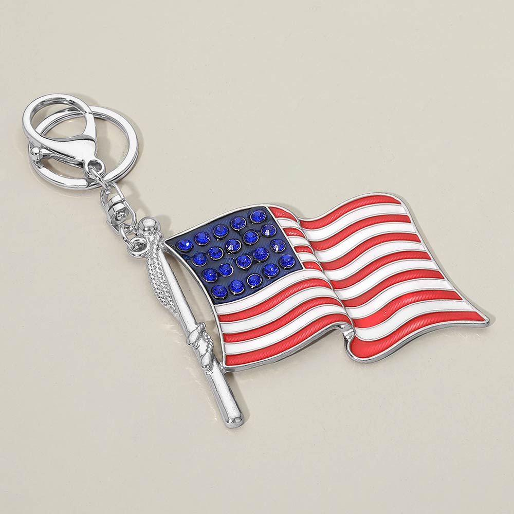USA Flag Rhinestone Key Chain